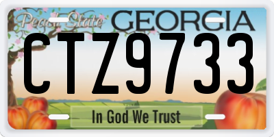 GA license plate CTZ9733