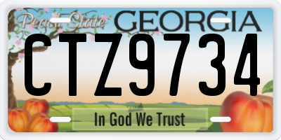 GA license plate CTZ9734