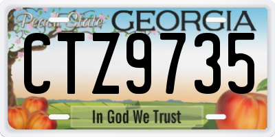 GA license plate CTZ9735