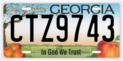 GA license plate CTZ9743