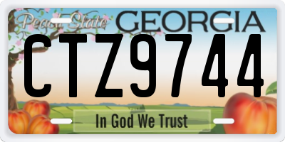 GA license plate CTZ9744