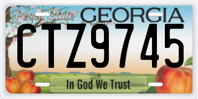 GA license plate CTZ9745