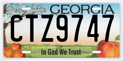 GA license plate CTZ9747