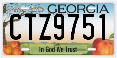 GA license plate CTZ9751