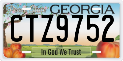 GA license plate CTZ9752