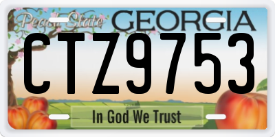 GA license plate CTZ9753