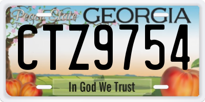 GA license plate CTZ9754