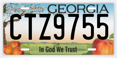 GA license plate CTZ9755