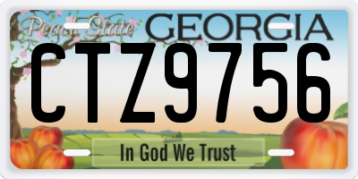GA license plate CTZ9756