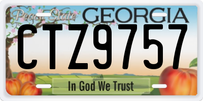 GA license plate CTZ9757