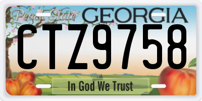 GA license plate CTZ9758
