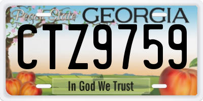 GA license plate CTZ9759