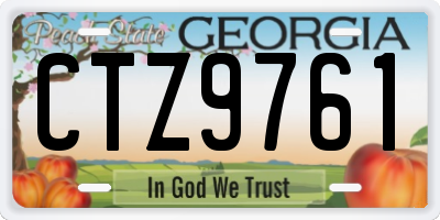 GA license plate CTZ9761