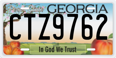 GA license plate CTZ9762