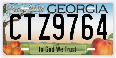GA license plate CTZ9764
