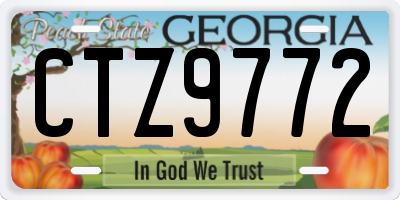 GA license plate CTZ9772