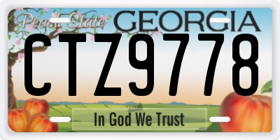 GA license plate CTZ9778