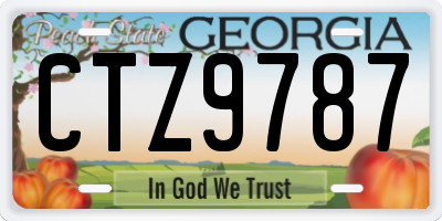 GA license plate CTZ9787