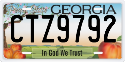 GA license plate CTZ9792