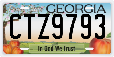 GA license plate CTZ9793