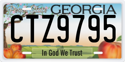 GA license plate CTZ9795