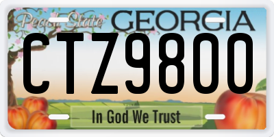 GA license plate CTZ9800