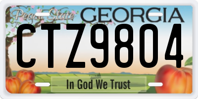 GA license plate CTZ9804