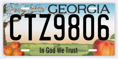 GA license plate CTZ9806