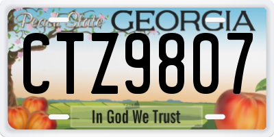 GA license plate CTZ9807