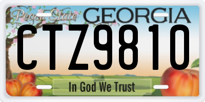 GA license plate CTZ9810
