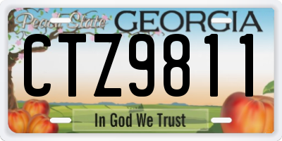 GA license plate CTZ9811