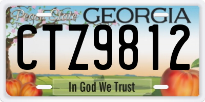 GA license plate CTZ9812