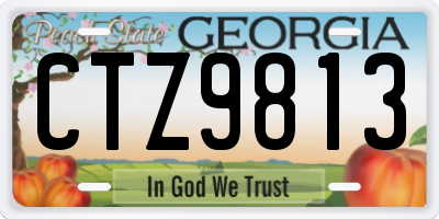 GA license plate CTZ9813