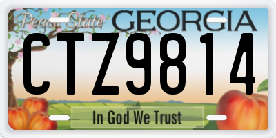 GA license plate CTZ9814