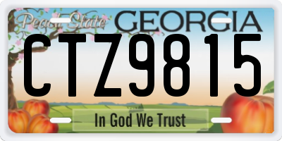 GA license plate CTZ9815