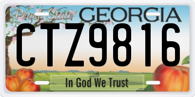GA license plate CTZ9816