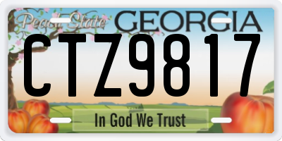 GA license plate CTZ9817