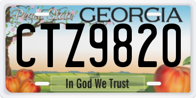 GA license plate CTZ9820