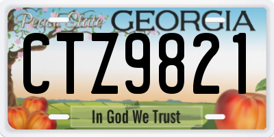 GA license plate CTZ9821
