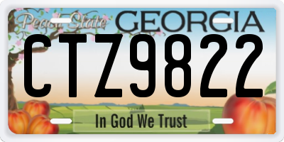 GA license plate CTZ9822