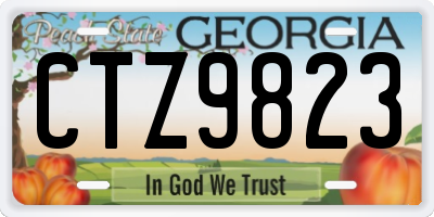GA license plate CTZ9823
