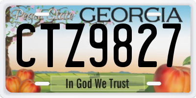 GA license plate CTZ9827