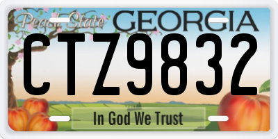 GA license plate CTZ9832