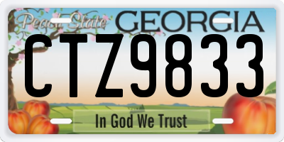 GA license plate CTZ9833