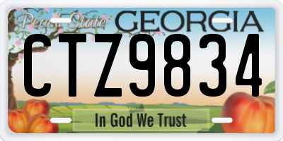 GA license plate CTZ9834