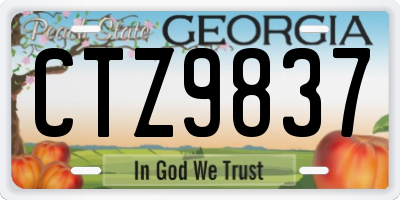 GA license plate CTZ9837