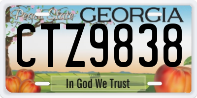 GA license plate CTZ9838