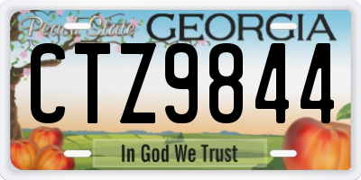 GA license plate CTZ9844