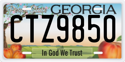 GA license plate CTZ9850
