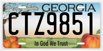 GA license plate CTZ9851